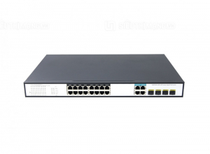 Switch PoE 16 Ports 10/100/1000Mbps, 4 Gigabit Combo Uplink